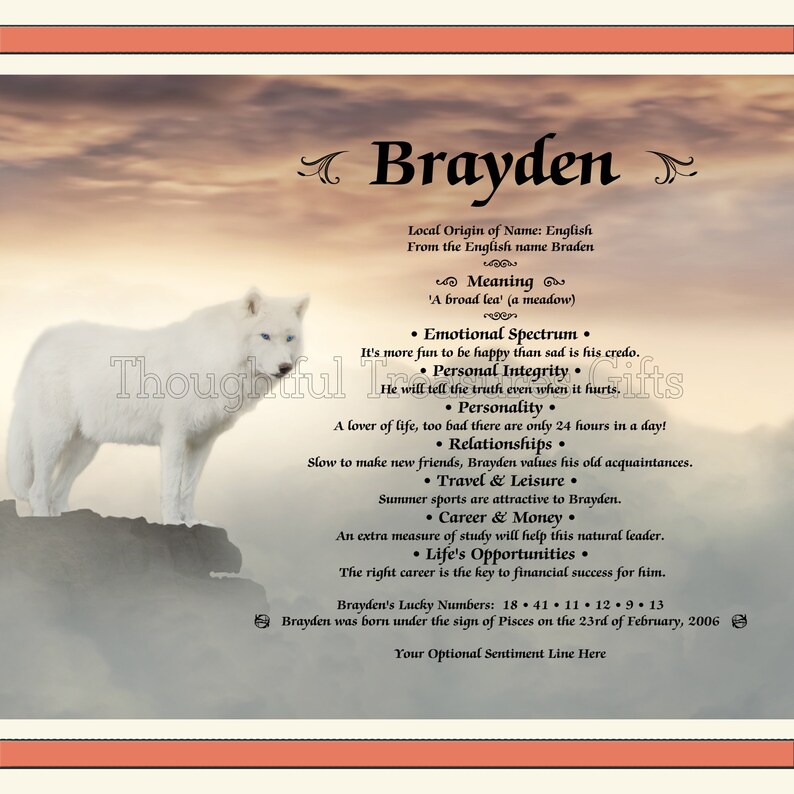 Wolf First Name Meaning Etsy