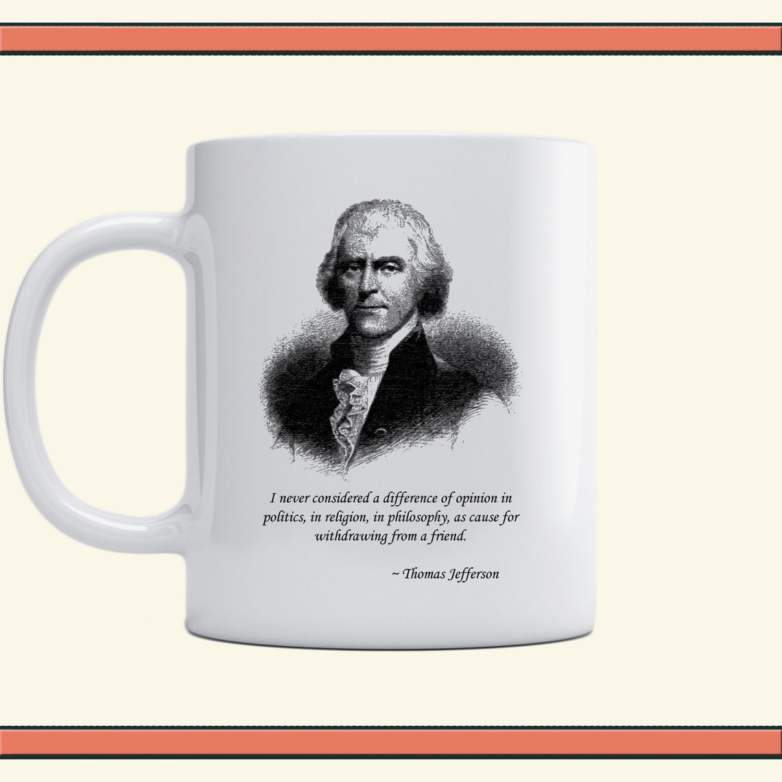 Thomas Jefferson 11oz. Ceramic Coffee Mug Etsy