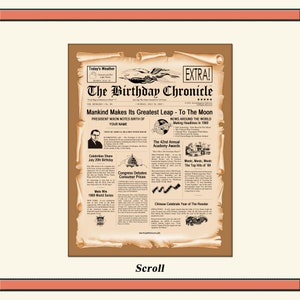 The Birthday Chronicle Personalized Birthday Newspaper | Etsy