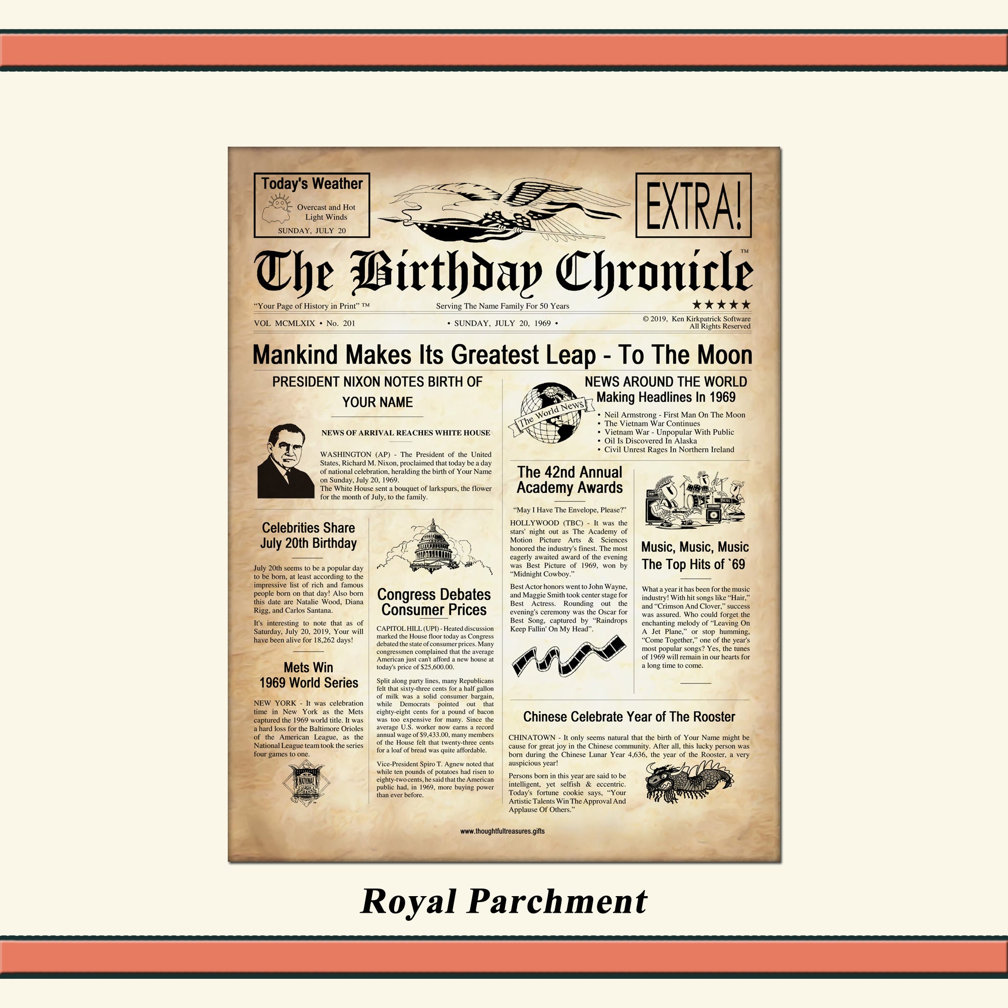 The Birthday Chronicle Personalized Birthday Newspaper What | Etsy