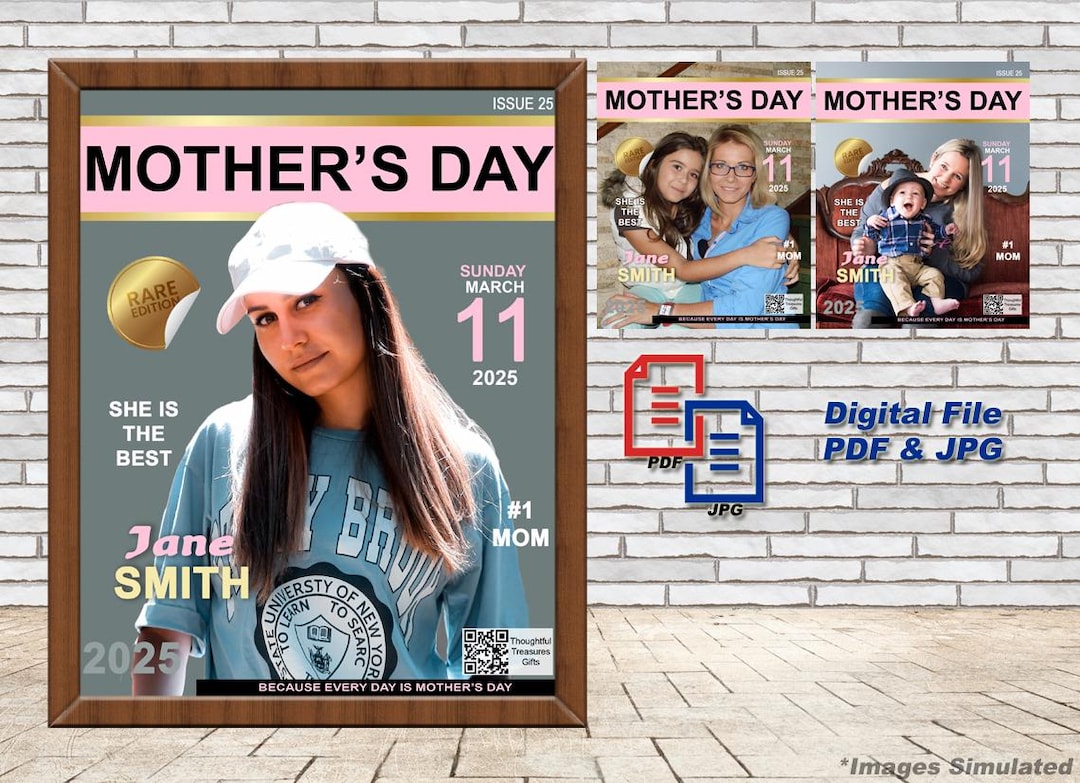 Mother's Day Personalized Magazine Cover PDF & JPG File - Etsy