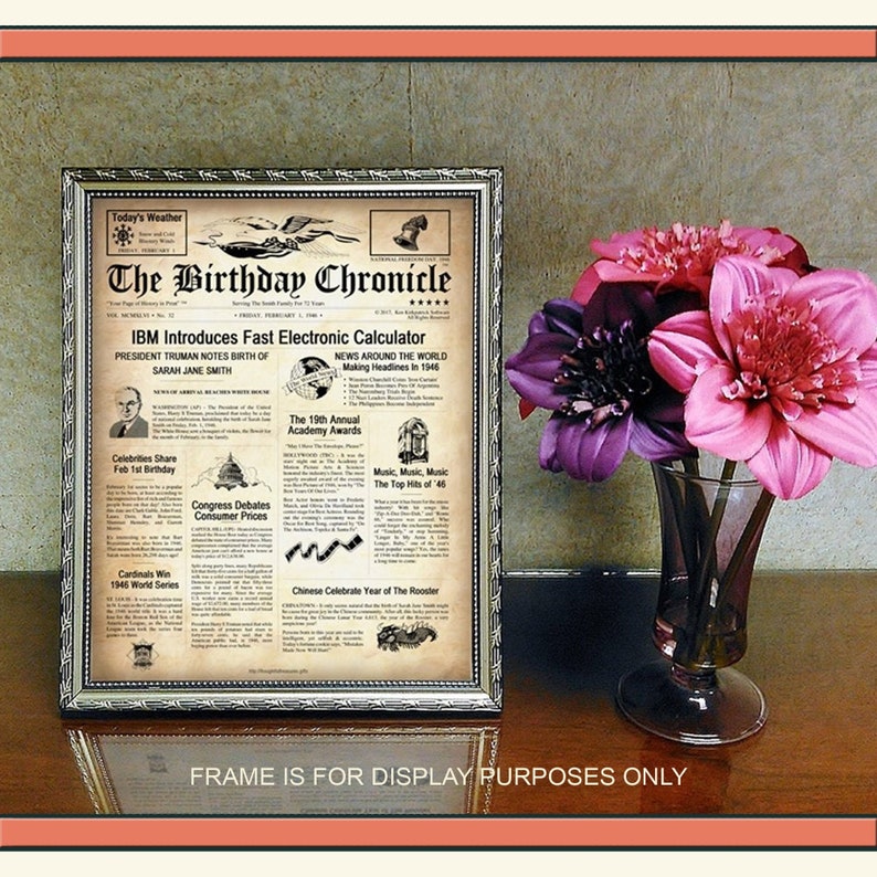 The Birthday Chronicle Personalized Birthday Newspaper  What image 1