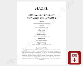Hazel - First Name Meaning PDF File
