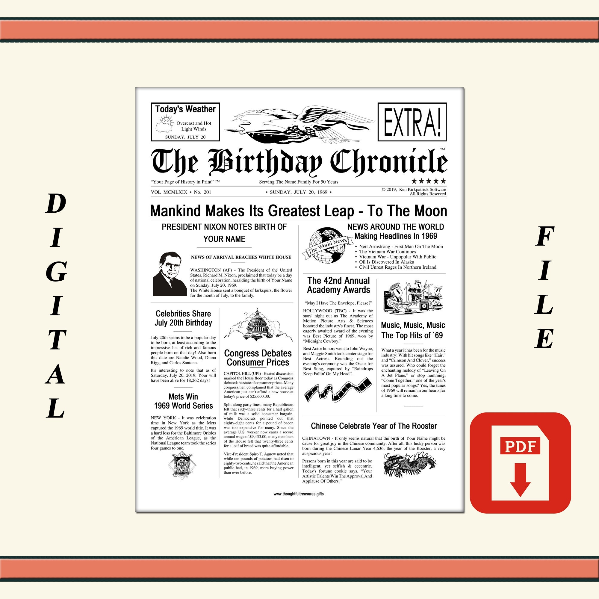 Digital File ~ The Birthday Chronicle: Digital Edition Personalized B…