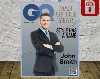 Men's Magazine Personalized Magazine Cover PDF File