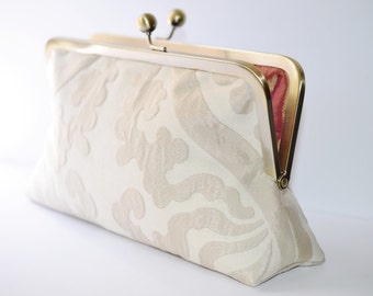 Ivory Clutch Bag, Light Cream Formal Clutch Bag : bridal accessory, wedding day, bridesmaid gift