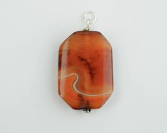 Striped Agate Pendant,  Agate Jewelry,  Wire Wrapped Gemstone Pendant, Unique OOAK Stone