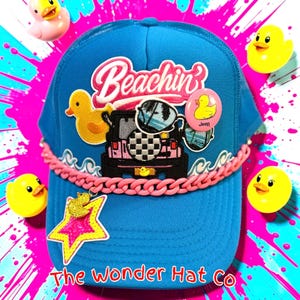 Beachin Jeep Duckie Trucker Junk Hat
