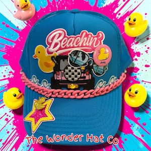 Beachin Jeep Duckie Trucker Junk Hat