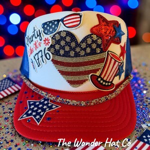 Baseball Cap 4th July Bling - Etsy display picture 2