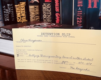 Carrie (Stephen King Lesezeichen) - Chris Hargensen's Haft Slip | Trageweiß | Carrieta Weiß | Margarethe Weiß | Grauen