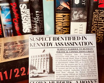11/22/63 (Stephen King Lesezeichen) - Al's Zeitungsausschnitt | George Amberson | Sadie Dunhill | Gelbe Karte Mann | Die Vergangenheit ist Obdurate