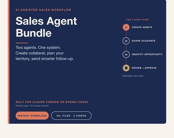 AI Sales Agent Bundle | Sales Decks, Sell Sheets, Territory Planning & Follow-Up Templates