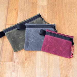 Bolsas de lona encerada con cremallera, ¡resistentes para cualquier aventura! Carteras EDC resistentes y organizadores de equipo de bushcraft, ¡equipo que mejora con el tiempo!