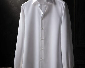 Camicia button-down su misura per matrimoni, lavoro e serate di gala.