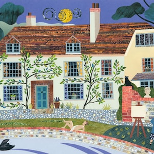 Biglietto d'auguri di compleanno BLOOMSBURY GROUP, Charleston Farmhouse Garden, Vanessa Bell, Amanda White Design Art Card, Case di scrittori e artisti