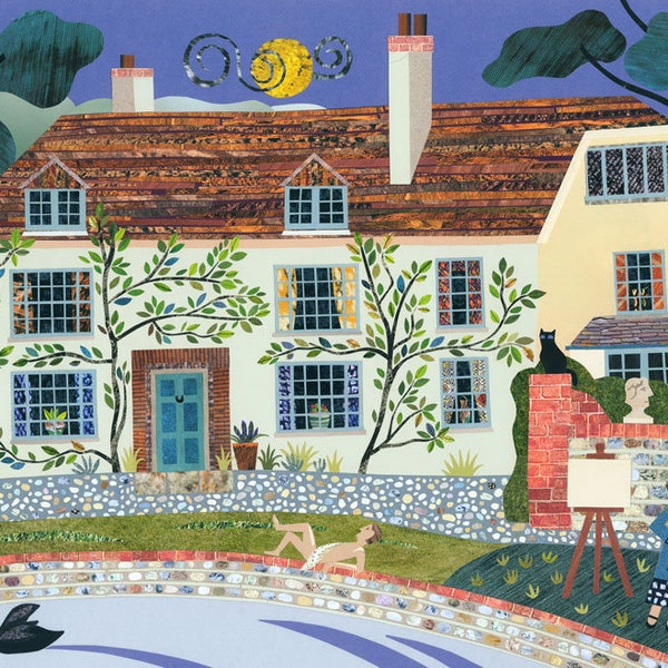 BLOOMSBURY GROUP Greeting Birthday Card, Charleston Farmhouse Garden, Vanessa Bell, Amanda White Design Art Card, Writers and Artists Houses