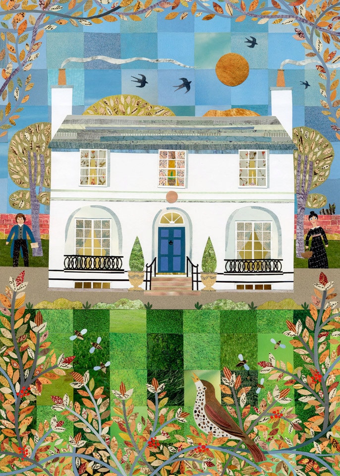 JOHN KEATS Art Print of Keats House Hampstead London, Autumn Garden, English Romantics Writers Houses, Gift Idea, Amanda White Design