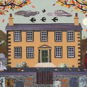 BRONTE SISTERS Biglietto d'auguri per amanti dei libri, letteratura inglese, design di Amanda White, Jane Eyre, Cime tempestose, Brontë Parsonage
