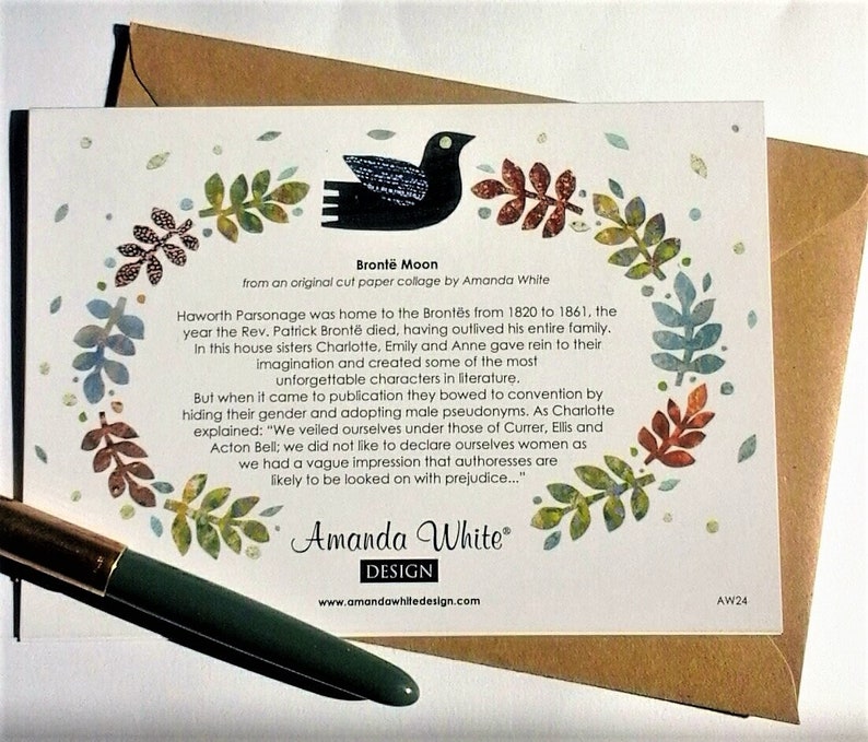 Brontë Sisters Greeting Card Haworth Parsonage Full Moon Etsy