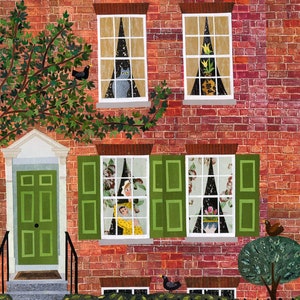 CHARLES DICKENS Biglietto di auguri per neonato, Writers House, Portsmouth House Museum, Amanda White Design, collage di carta ritagliata, biglietto letterario