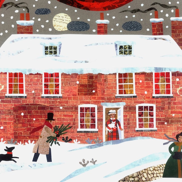 JANE AUSTEN Traditional Christmas Holiday Card | Pride and Prejudice | Snow Scene | Writers Houses | Chawton Cottage | Amanda White Design