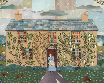 BEATRIX POTTER Art Print, Hill Top National Trust Lake District, Writer's House, Peter Rabbit Wall Art, Amanda White Design, Booklovers Gift