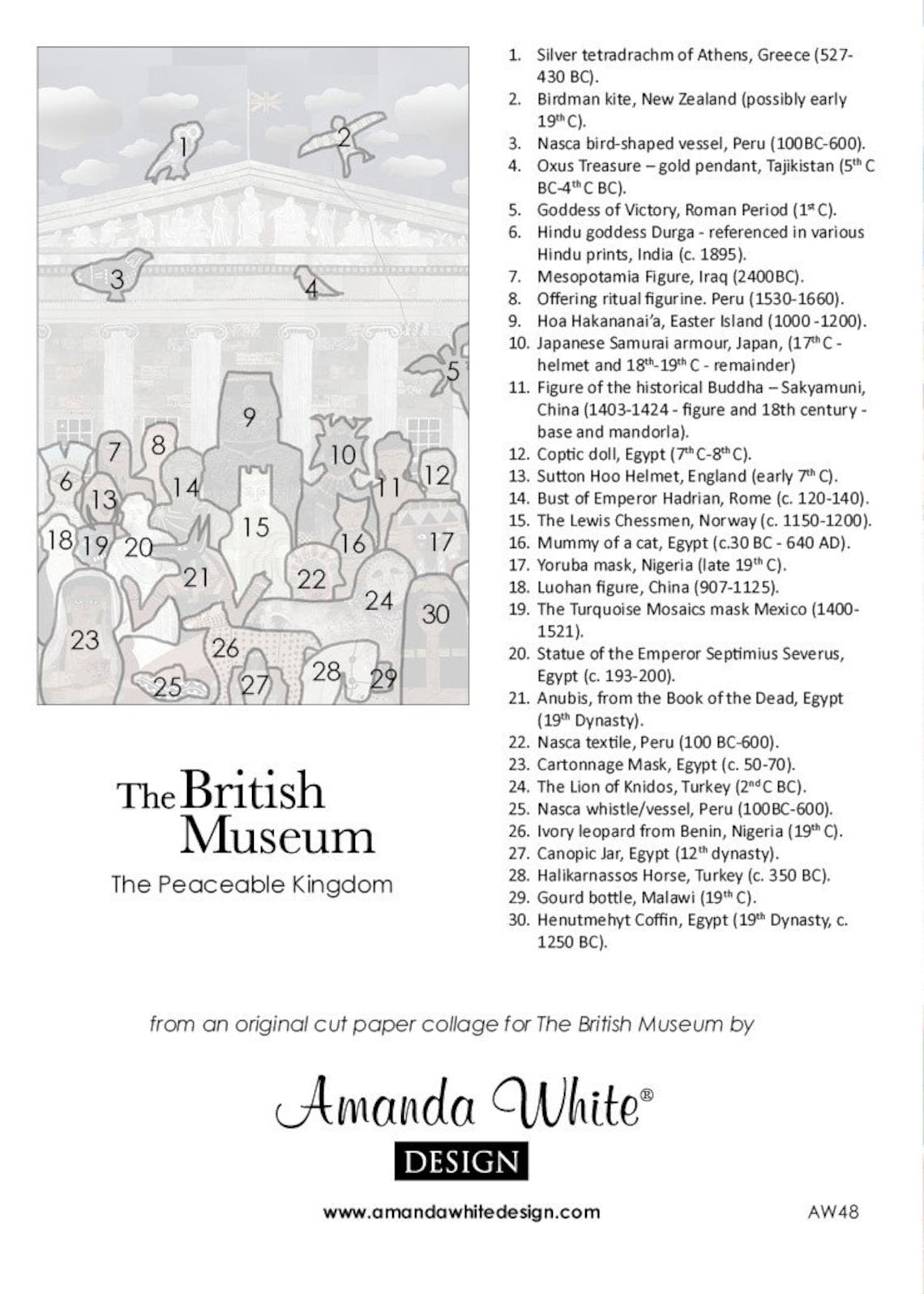 THE BRITISH MUSEUM Greeting CardIllustrationAntiquitiesCut Etsy