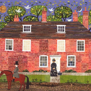 JANE AUSTEN Biglietto di auguri di compleanno, Chawton Cottage, Case degli scrittori, Bookish, Amanda White Design, Orgoglio e pregiudizio, Letteratura classica