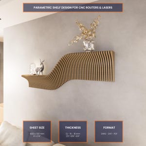 Parametric CNC Shelf Plans, DXF Files, Wooden Wall Art, Digital Download
