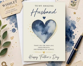 Father’s Day Card for Husband from Wife, Sentimental Hubby Father’s Day Card, Thank You for Being My Always Romantic Greeting Card