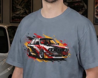 Camiseta de rally BMW E30 M3, deportivo alemán, para drifting.