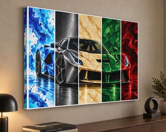 Lienzo con estampado colorido de LaFerrari - Arte automovilístico moderno