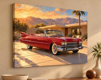 1959 Cadillac Eldorado Canvas Print | Palm Springs Classic Car Wall Art