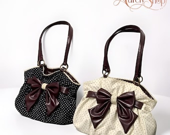 Coquette strik schoudertas kawaii polkadot draagtas