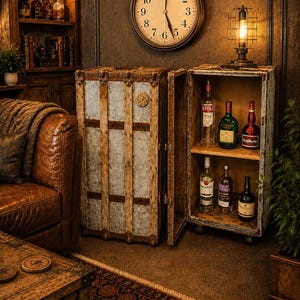 Full Metal Jacket Speakeasy Trunk/Liquor Cabinet (Local Pickup Available - 33322)
