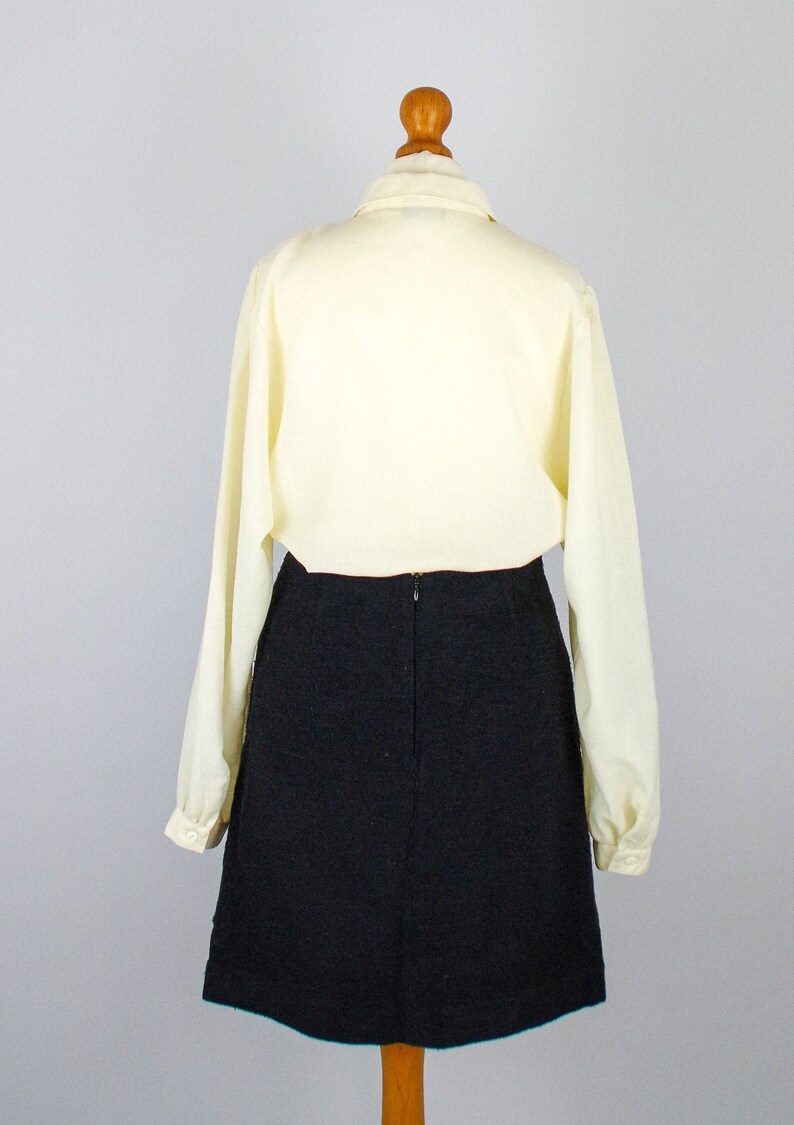 Vintage soft cream blouse 1970s secretary blouse semi sheer beige blouse minimalist top