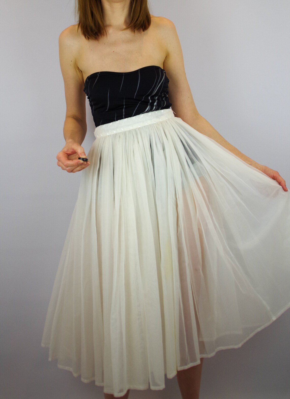 Dreamy white sheer vintage 1950s skirt / 50s pin up petticoat Etsy — free download