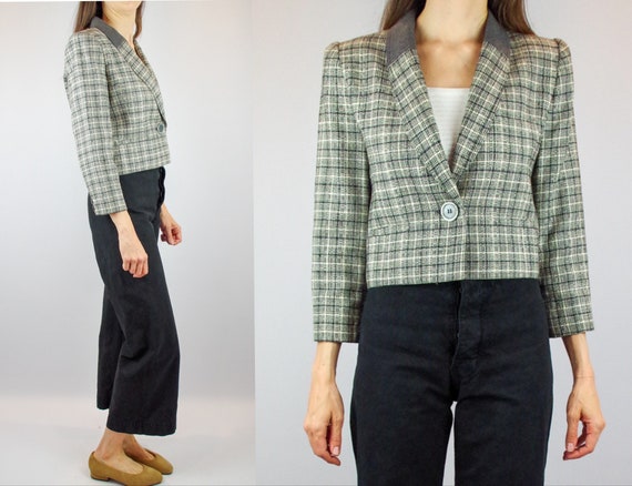VALENTINO 1990s cropped jacket / vintage grey and