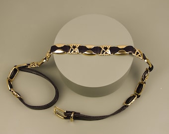 Vintage metallic gold faux leather beaded belt Vintage Metallic Gold Faux Leather Beaded Belt - Etsy main image 4