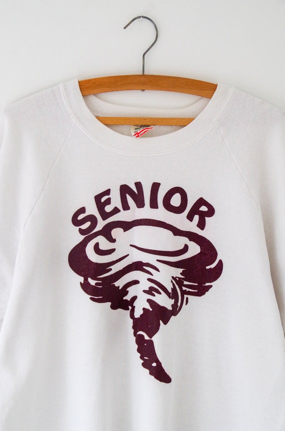 Vintage school leavers sweatshirt / white 90s swea