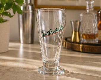 Vintage Smithwick’s Irish Ale Footed Beer Glass – Pub Barware Collectible