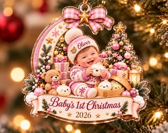 Personalized Baby First Christmas Ornament 2026, Custom Name Newborn Keepsake, Cute Dumpling Baby Gift, Baby Girl Boy Christmas Gift