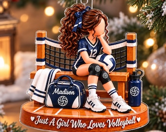 Gewoon een meisje dat van volleybal houdt - Gepersonaliseerd acrylornament - Kerstcadeau voor dochter, volleybalteam kerstcadeau voor haar 2026