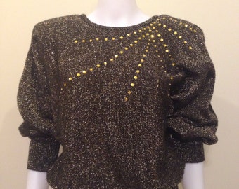 Vintage 1970's Cristina's Metallic Batwing Sweater