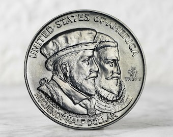 1924 Huguenot-Walloon Tercentenary Memorial Half Dollar, Old US Commemorative Coin Collection, Antique American Collectible Coins