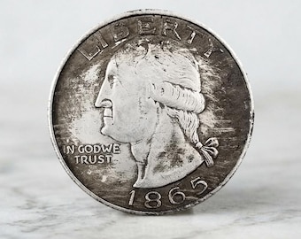1865 Washington One Dollar Commemorative Coins, Rare US Silver Coins for Collectors, Old American Coin Collection