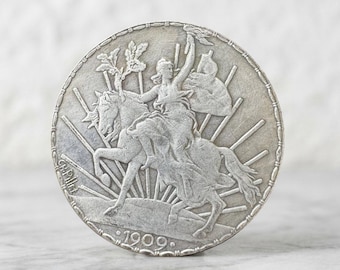 1909 Mexico "Caballito" UN Peso Silver Coin, Old Mexico Eagle Coin Collection, Rare Mexican Silver Dollar Collectible Coins for Collectors