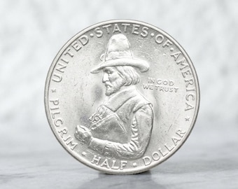 1920 Pilgrim Tercentenary Half Dollar, Old US Commemorative Coin Collection, Rare American Silver Coins for Collectors