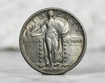 1920 Standing Liberty Quarter Dollar Coins, Rare 25 Cents US Coins, Vintage American Collectible Coins, Commemorative Gifts